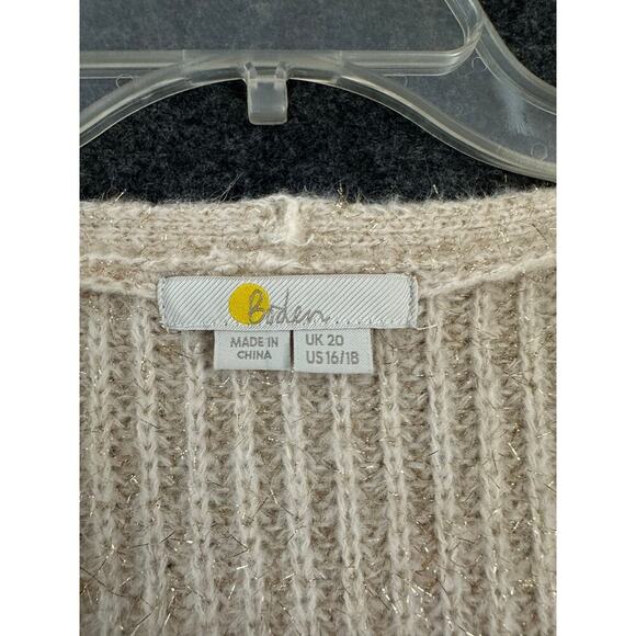Boden Sparkle Ribbed Fluffy V-Neck Sweater US 16 18 1X XL - Picture 4 of 9